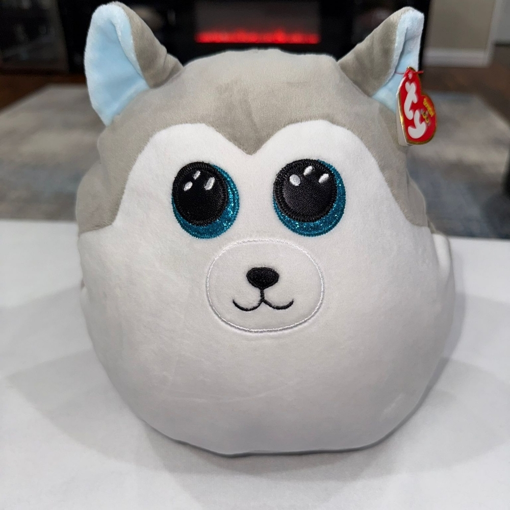 TY Squish-a-boos SLUSH Husky Dog Stuffed Animal Plush Toy